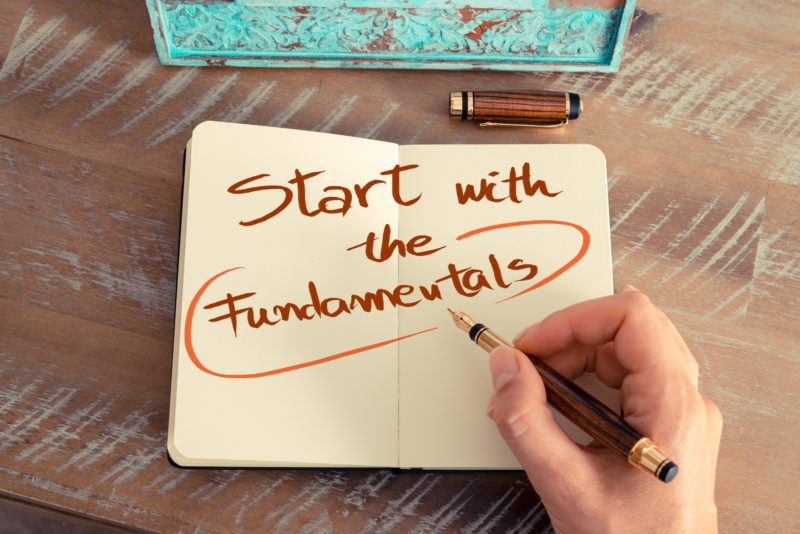 Hand writing "fundamentals"