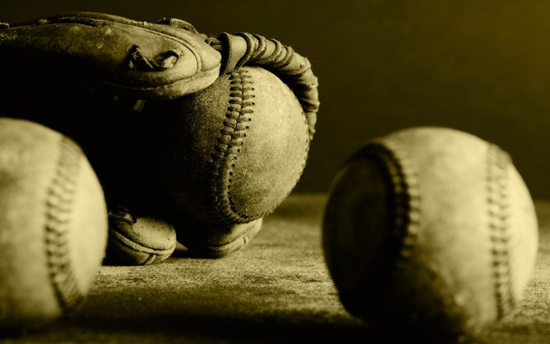 Baseball glove and baseballs