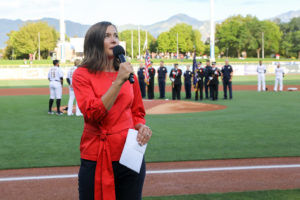 Salt Lake City Mayor Erin Mendenhall addressed the crowd