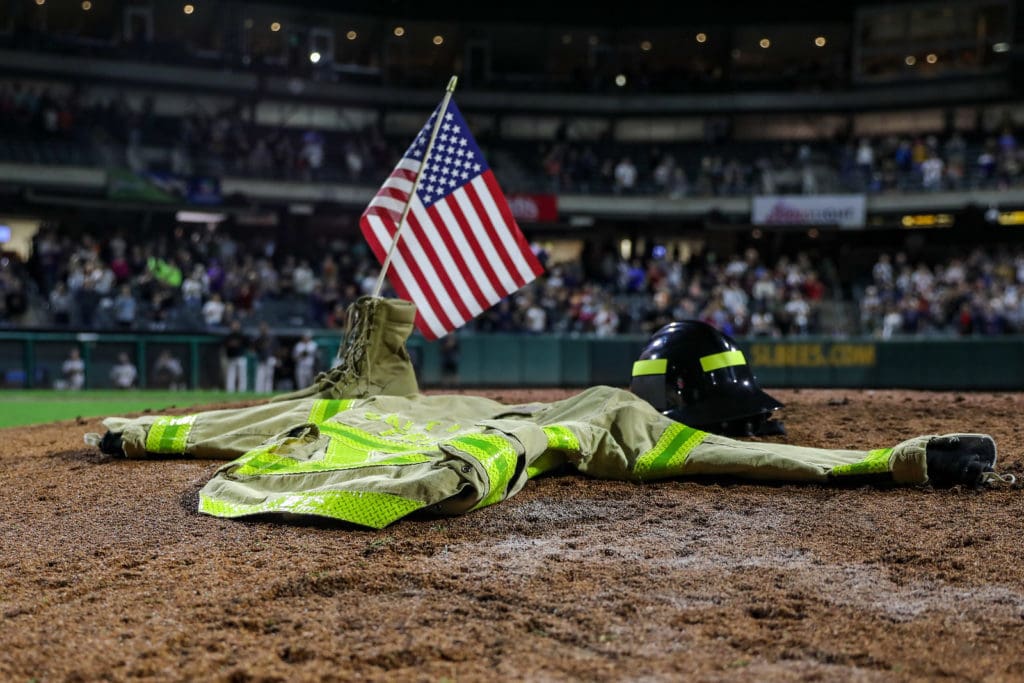 911Mound First responder memorial on the pitcher's mound