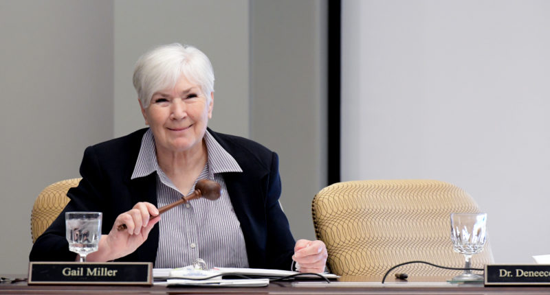Gail Miller with gavel