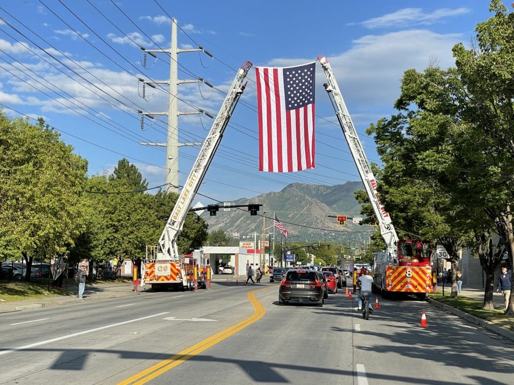 IMG_9016 American flag hanging by ballpark